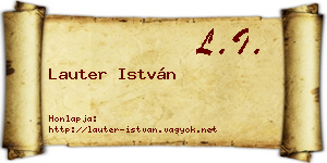 Lauter István névjegykártya